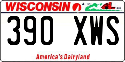 WI license plate 390XWS