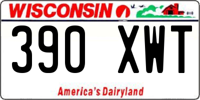WI license plate 390XWT