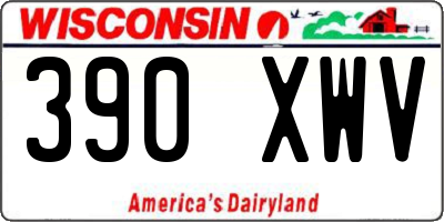 WI license plate 390XWV