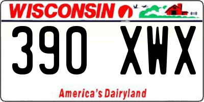 WI license plate 390XWX