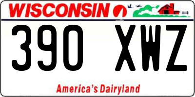 WI license plate 390XWZ