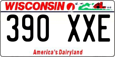 WI license plate 390XXE