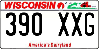 WI license plate 390XXG