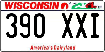 WI license plate 390XXI