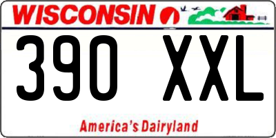 WI license plate 390XXL