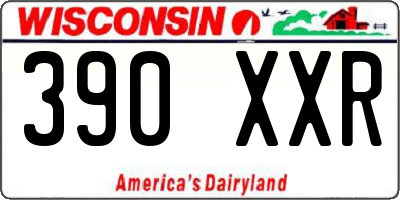 WI license plate 390XXR