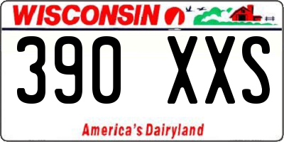 WI license plate 390XXS