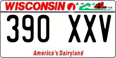 WI license plate 390XXV