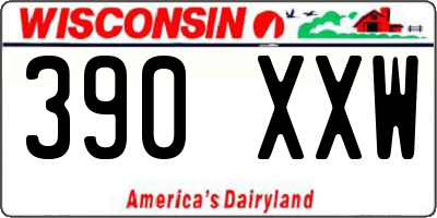 WI license plate 390XXW