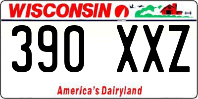 WI license plate 390XXZ