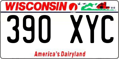 WI license plate 390XYC