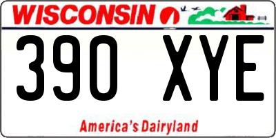 WI license plate 390XYE