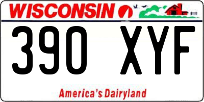 WI license plate 390XYF