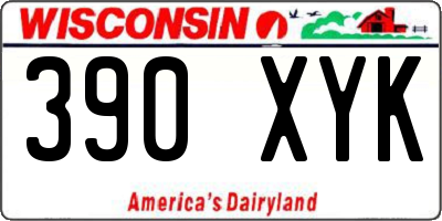 WI license plate 390XYK