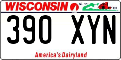 WI license plate 390XYN