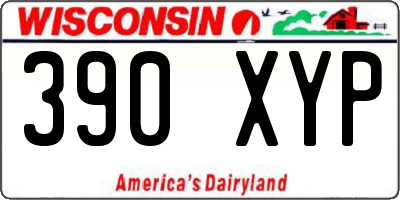 WI license plate 390XYP