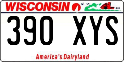WI license plate 390XYS