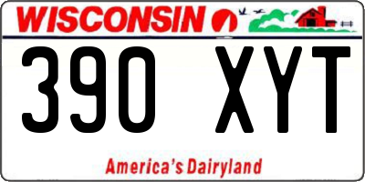 WI license plate 390XYT