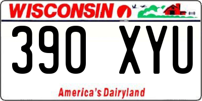 WI license plate 390XYU