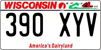 WI license plate 390XYV