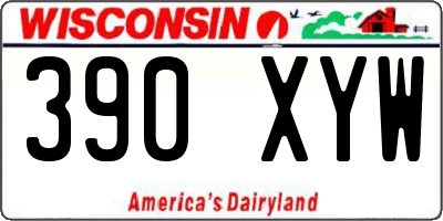 WI license plate 390XYW