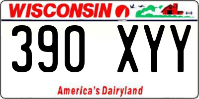 WI license plate 390XYY