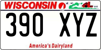 WI license plate 390XYZ