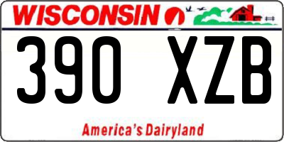 WI license plate 390XZB