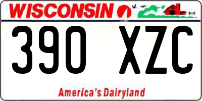 WI license plate 390XZC