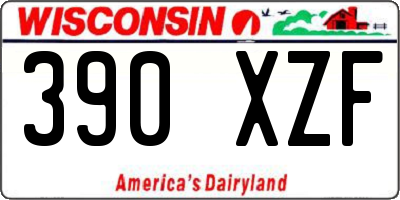 WI license plate 390XZF