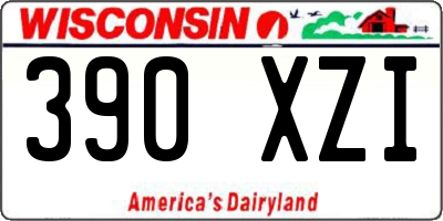 WI license plate 390XZI