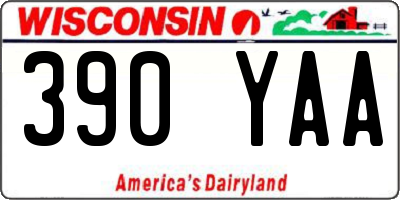 WI license plate 390YAA