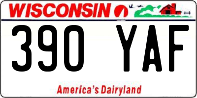 WI license plate 390YAF