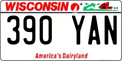 WI license plate 390YAN