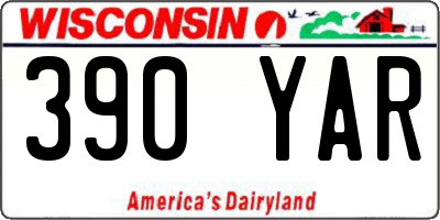 WI license plate 390YAR