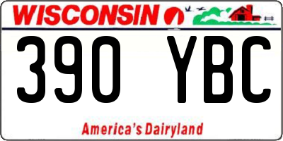 WI license plate 390YBC