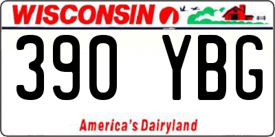 WI license plate 390YBG