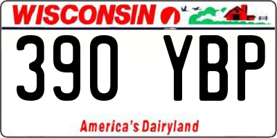 WI license plate 390YBP