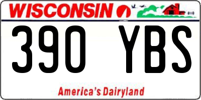 WI license plate 390YBS