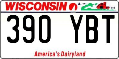 WI license plate 390YBT