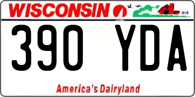 WI license plate 390YDA