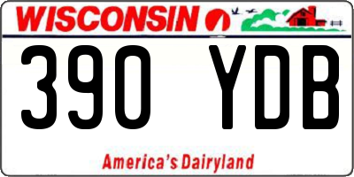 WI license plate 390YDB