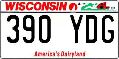 WI license plate 390YDG