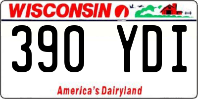 WI license plate 390YDI