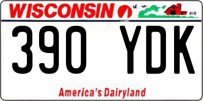 WI license plate 390YDK