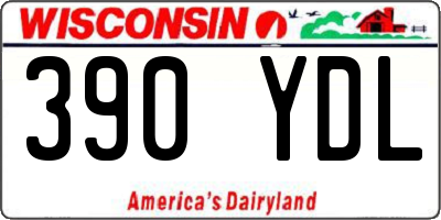 WI license plate 390YDL