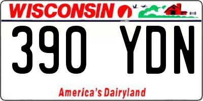 WI license plate 390YDN