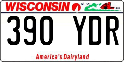 WI license plate 390YDR