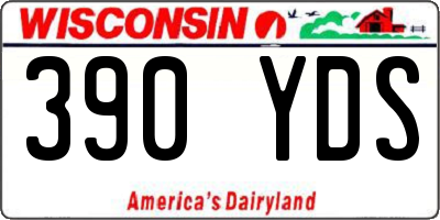 WI license plate 390YDS
