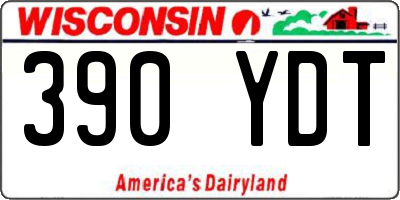 WI license plate 390YDT
